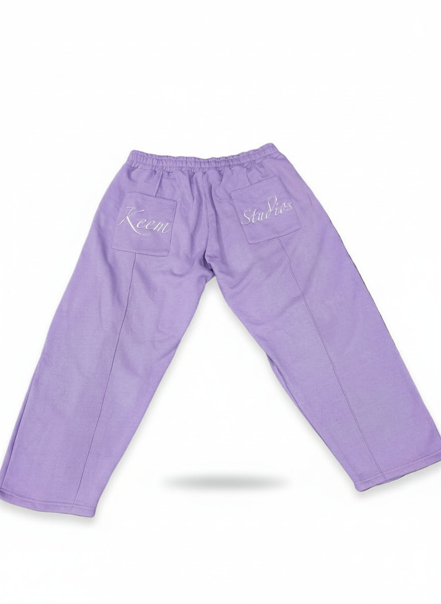 Purple Pleated Sweatpant