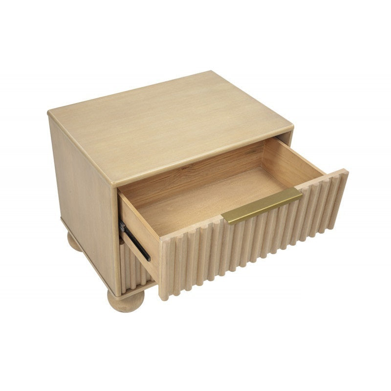 Modern Light Oak Wood 5pc Bedroom Furniture Set, California King size Platform Bed, Dresser Mirror and 2x Nightstand