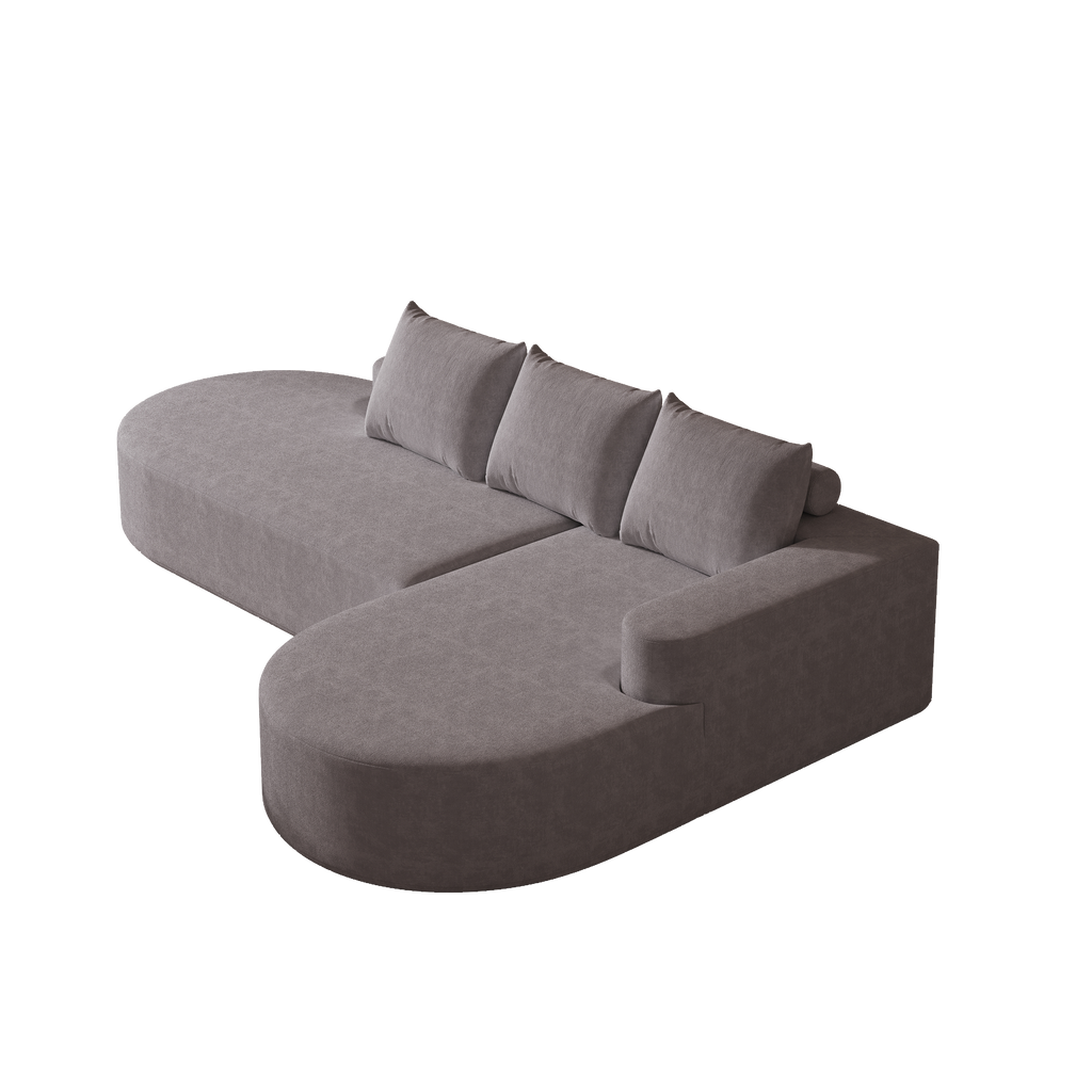 Modern Curved sofa ,Chenille Upholstered Sectional Sofa Couch Set,Modular 108.5' L Shaped Sectional Living Room Sofa Set With 3 Pillows,Free Combination Sofa Couch for Living Room,Bedroom