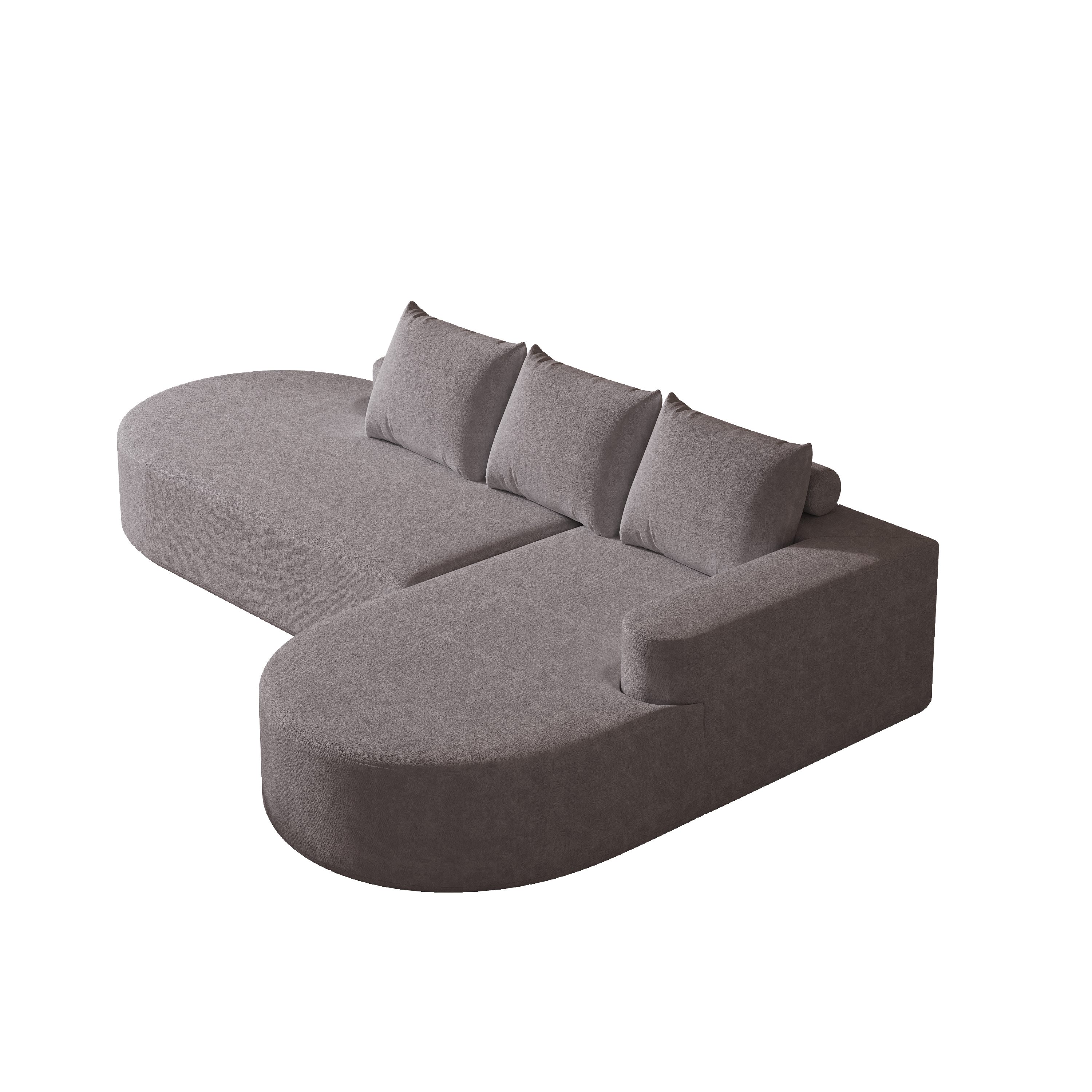Modern Curved sofa ,Chenille Upholstered Sectional Sofa Couch Set,Modular 108.5' L Shaped Sectional Living Room Sofa Set With 3 Pillows,Free Combination Sofa Couch for Living Room,Bedroom