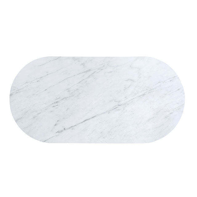 Glam Contemporary Light Teal 1pc Coffee Table White Faux Marble Top Living Room Table W Drawer