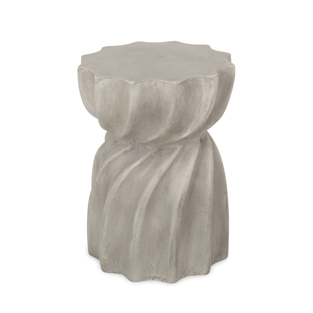 Modern CANIS Side Table Outdoor Use Grey Magnesium Oxide 14 x 14 x 18.5 inches