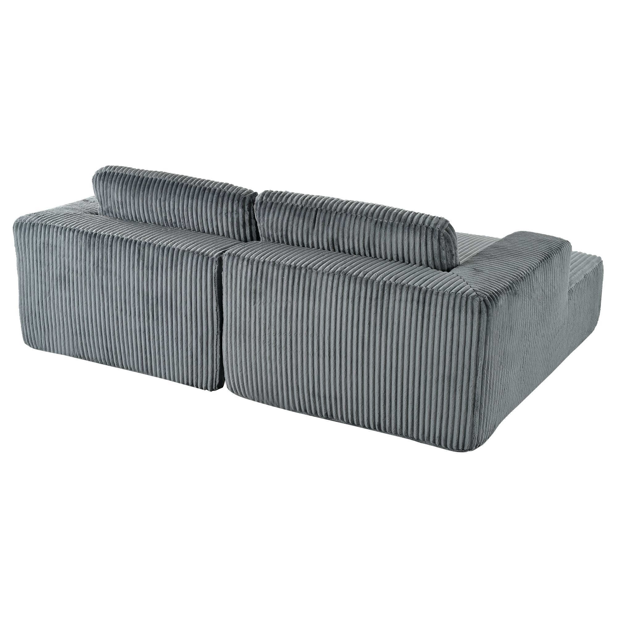 U_Style Corduroy Double Sofa Bed with 2 Pillows, Perfect for Living Rooms, Apartments, Offices