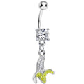 Clear Gem Going Bananas Dangle Belly Ring
