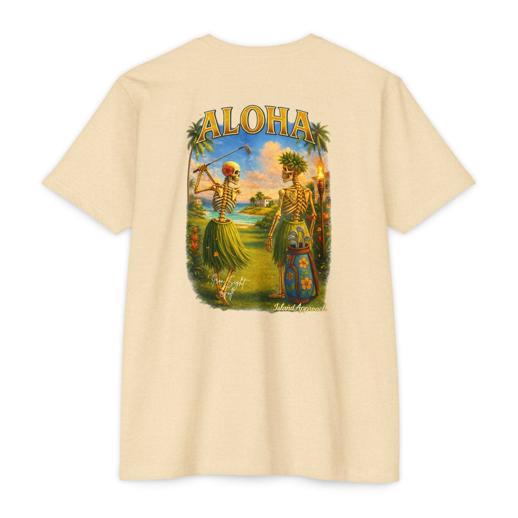 Aloha Island Skeleton Hawaiian Couple Golf T-Shirt