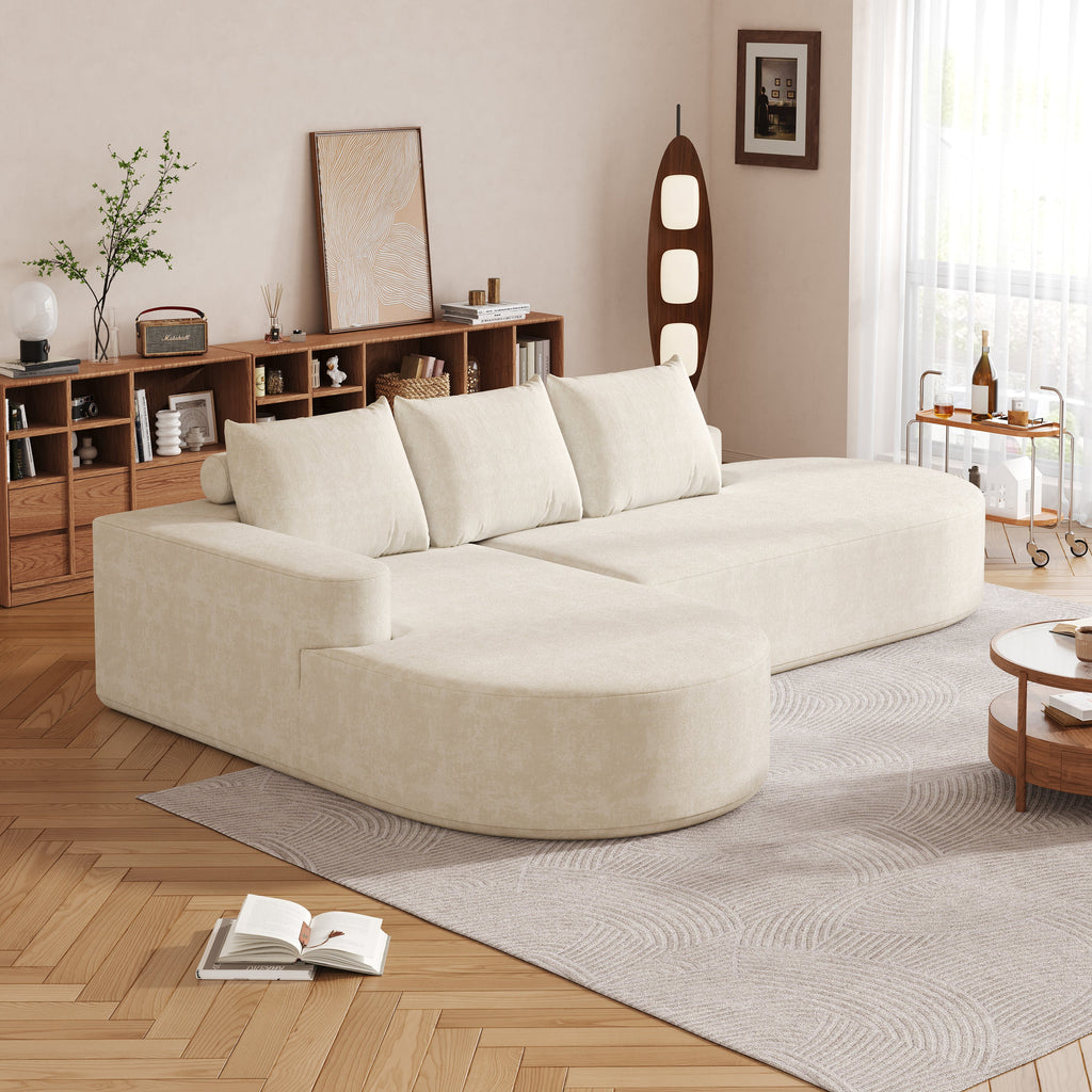 Modern Curved sofa ,Chenille Upholstered Sectional Sofa Couch Set,Modular 108.5' L Shaped Sectional Living Room Sofa Set With 3 Pillows,Free Combination Sofa Couch for Living Room,Bedroom
