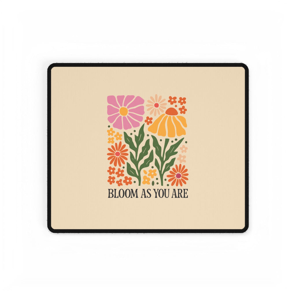 Bloom As You Are Floral Desk Mat | Earthy Botanical Mouse Pad for Cozy Workspaces