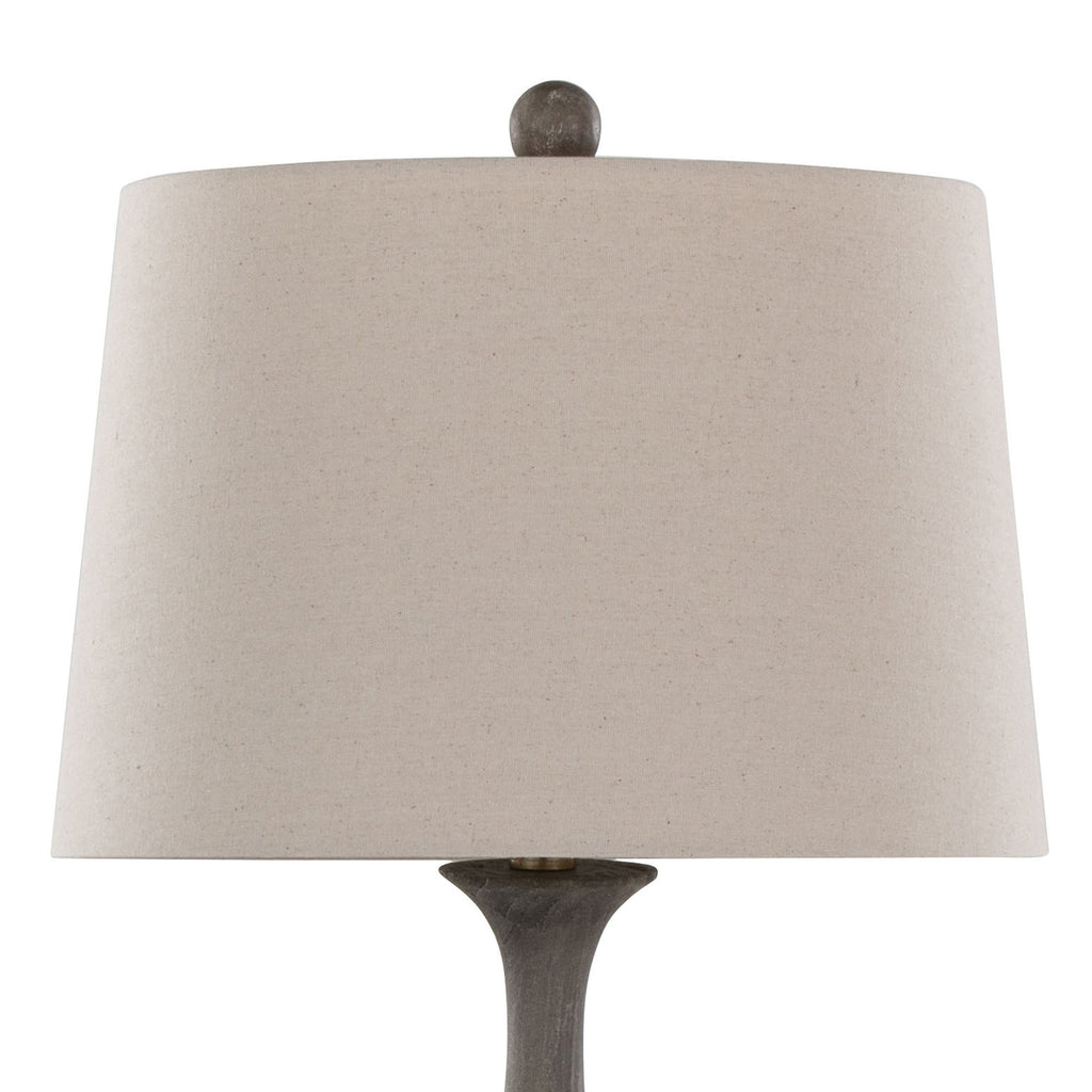 Cipolla Poly 29' Farmhouse Polyresin Table Lamp in Acid Griffin Wood Polyresin, Antique Soft Brass and Natural Linen Shade from Grandview Gallery by LumiSource - Set of 2