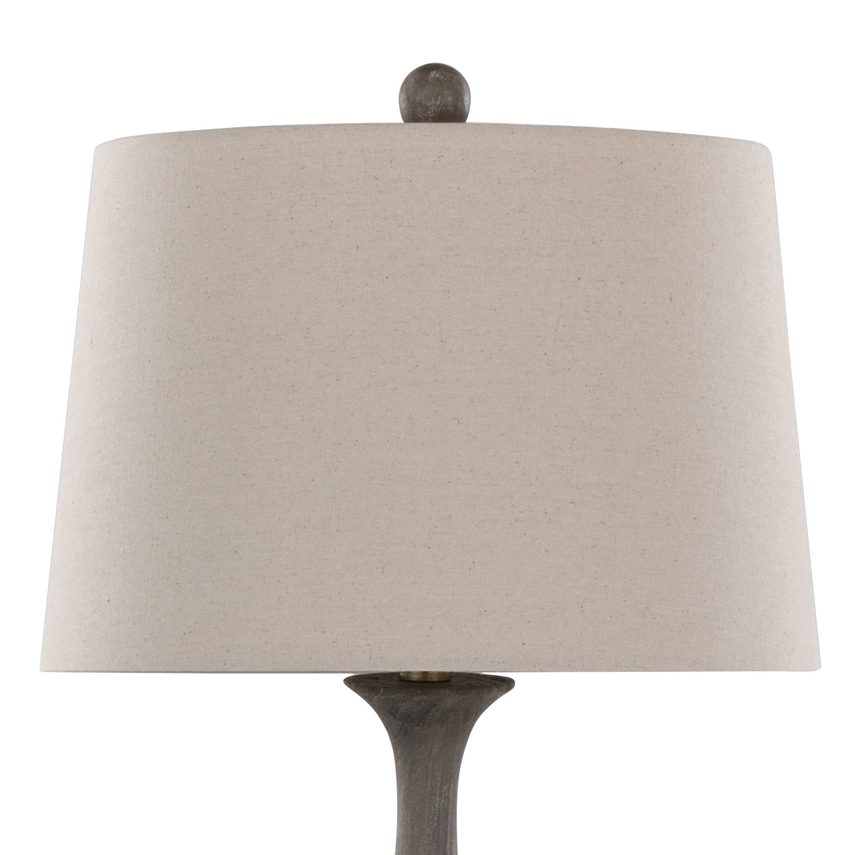 Cipolla Poly 29' Farmhouse Polyresin Table Lamp in Acid Griffin Wood Polyresin, Antique Soft Brass and Natural Linen Shade from Grandview Gallery by LumiSource - Set of 2