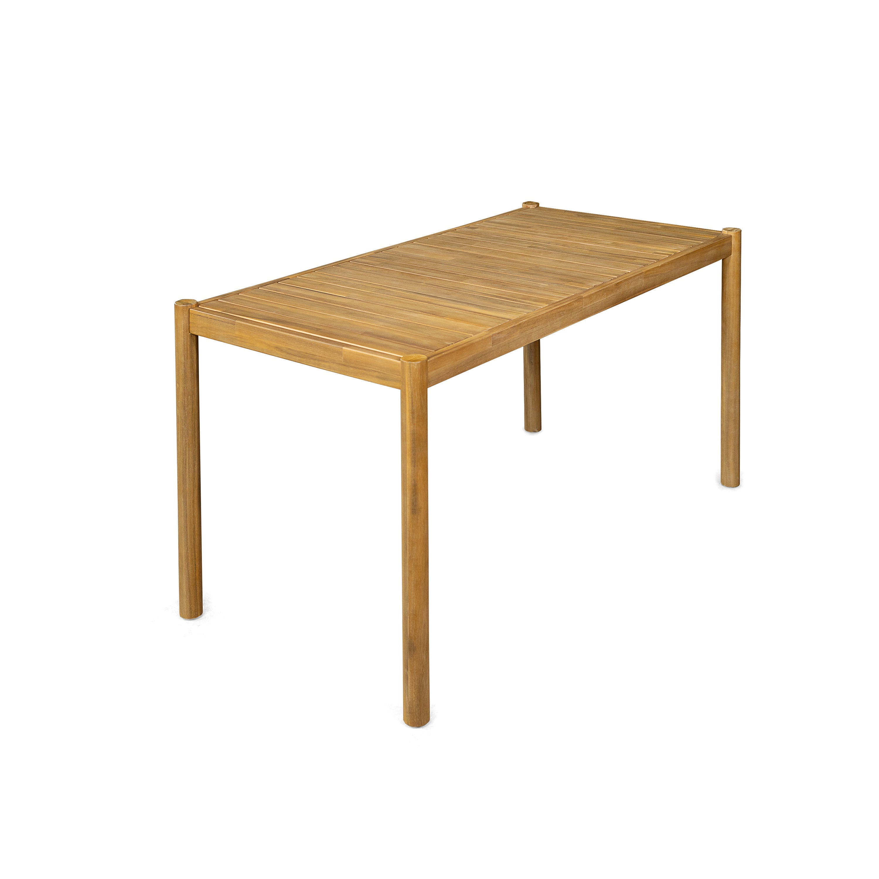 Classic Patio Dining Table, Acacia Wood, Light Teak Finish