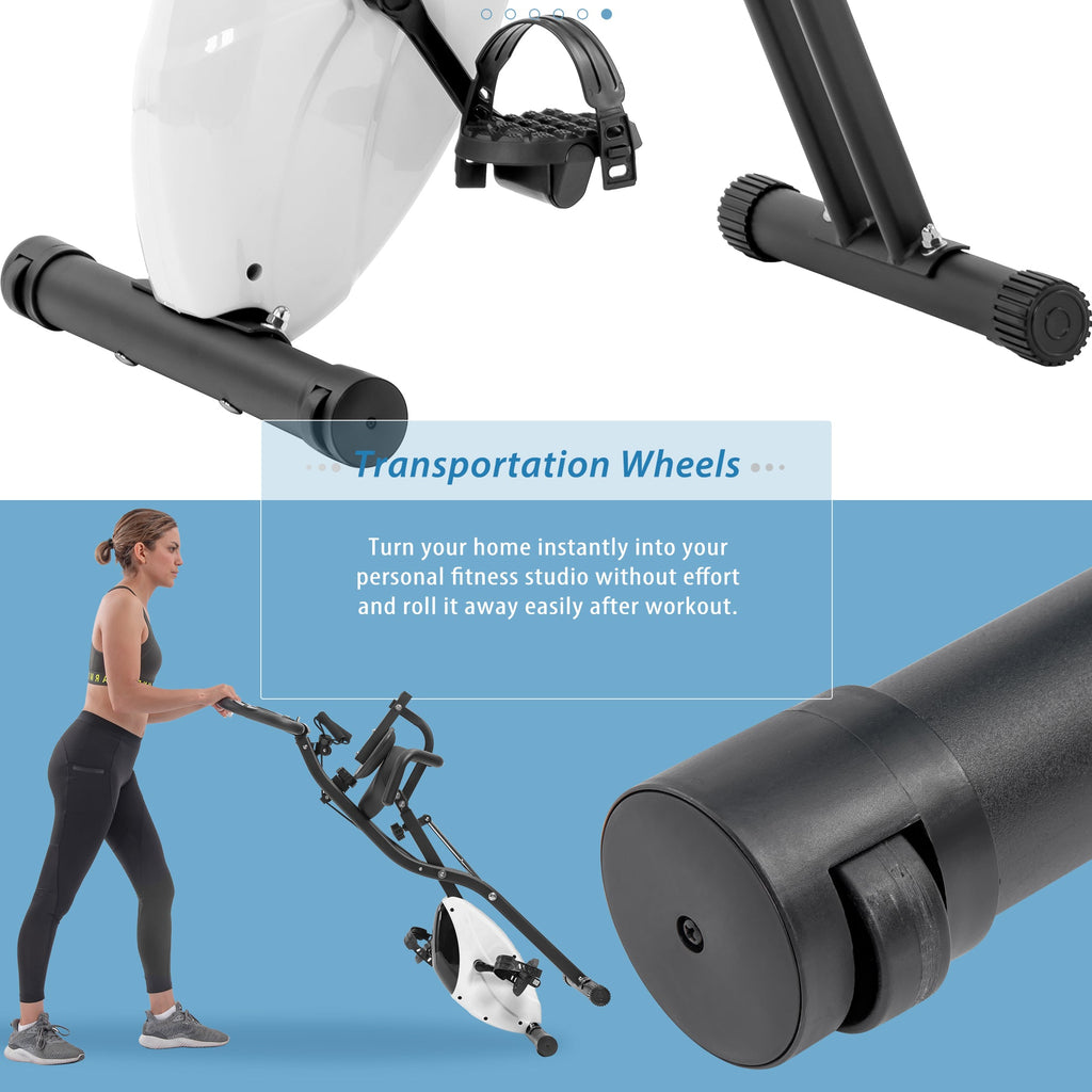Exercise Bike,Workout Bikes for Home,Folding Stationary Bikes for Home with 16-Level Magnetic Resistance, 300LBS Capacity X-Bike Indoor Exercise Equipment with Heart Rate Sensor & LCD Monitor