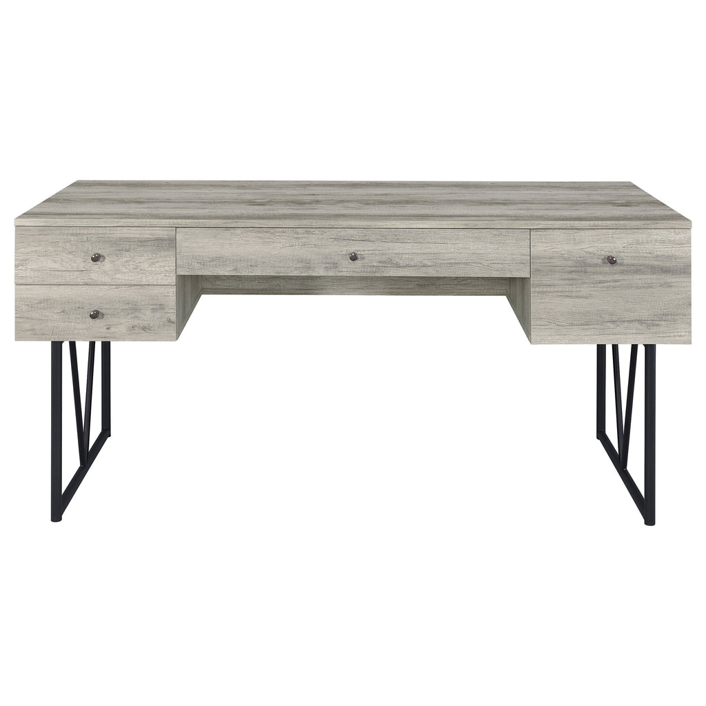 Sonoma Grey Driftwood 4-Drawer Writing Desk