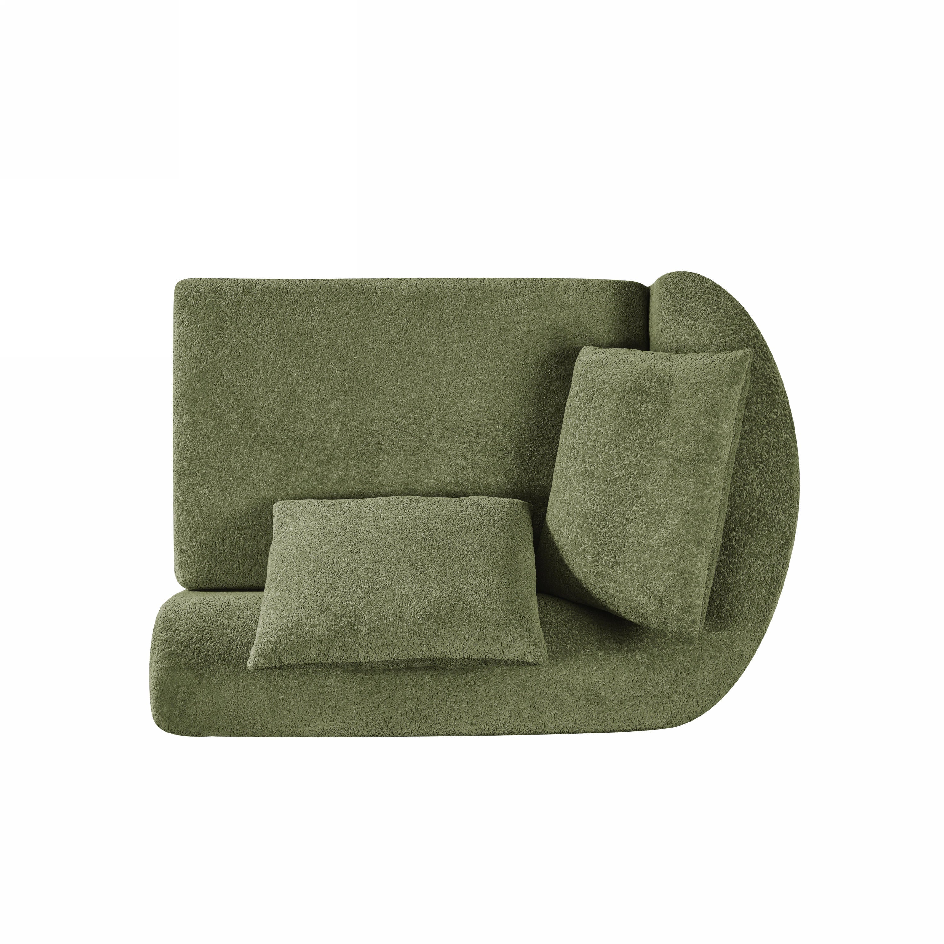 116' Modern Curved Sectional Sofa with High-Density Fully Compressed Sponge and Chaise Lounge, Pearl Upholstery, 2-Piece Set, Fully Assembled Right Hand Facing, Perfect for Living Room, Lounge