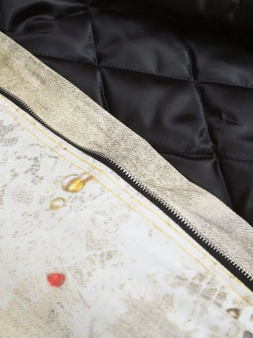 Distressed Paint Splatter Zip Up Jacket