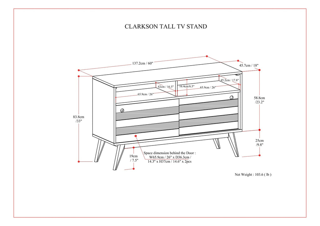 Clarkson - TV Stand - Rustic Natural Aged Brown