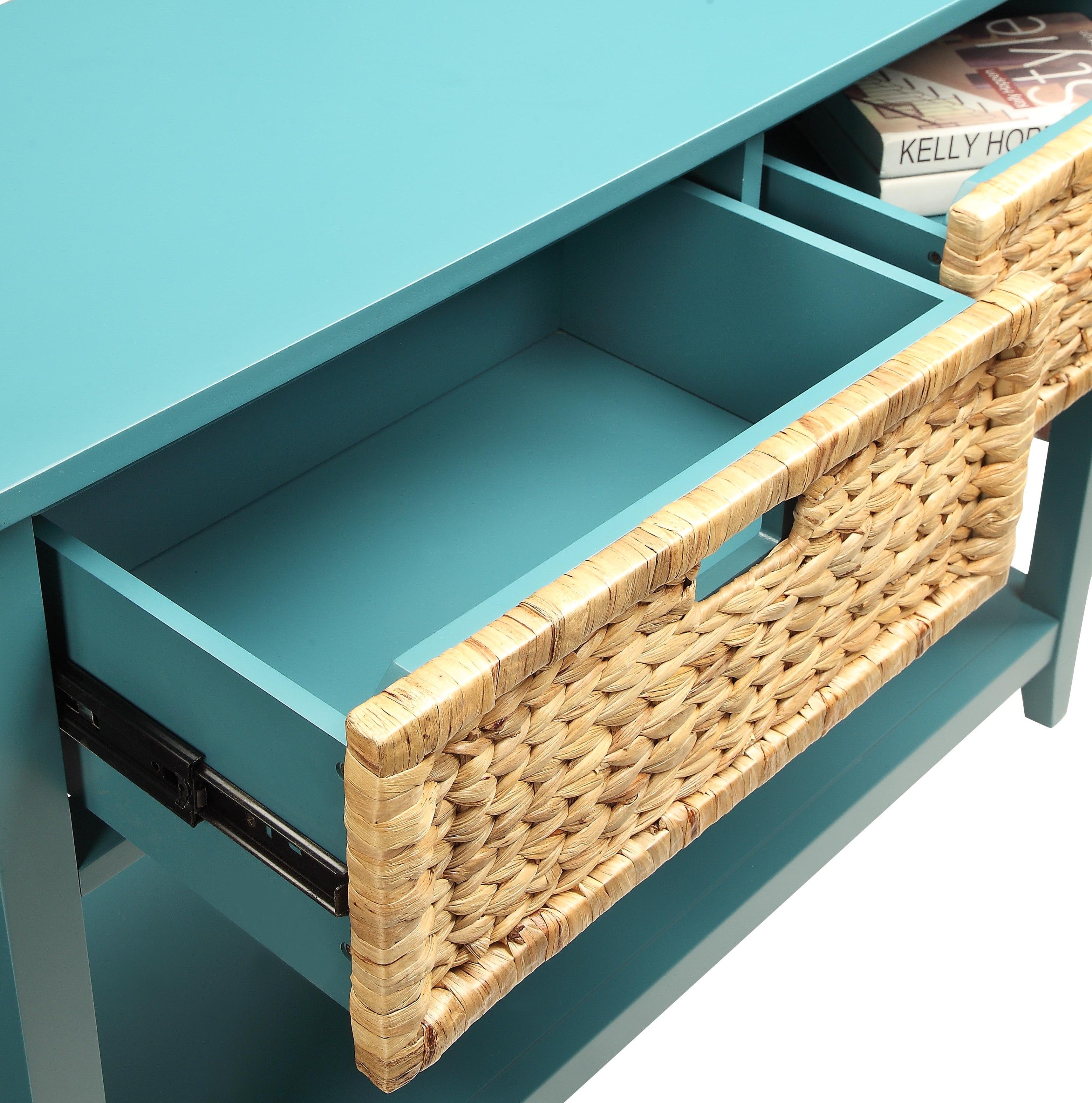 Flavius Teal Finish Console Table