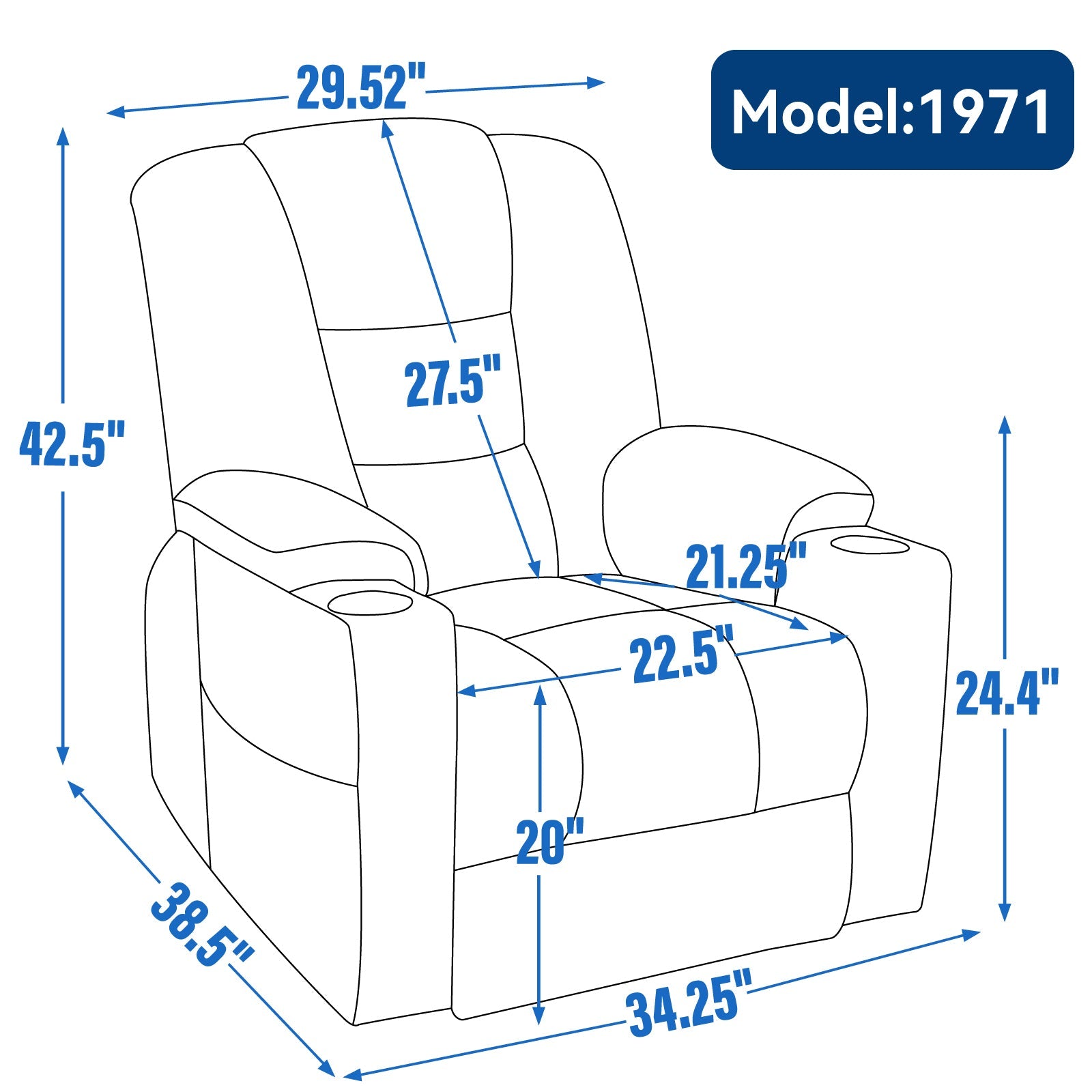 Power Lift Recliner Chair with Massage and Heat for Elderly, Overstuffed Wide Recliners, Heavy Duty Motion Mechanism with USB and Type C Ports, 2 Steel Cup Holders, Beige