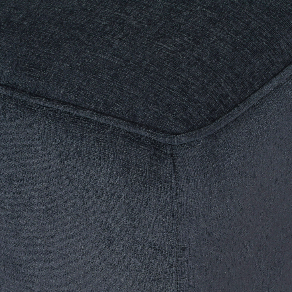 Upholstered Chaise Lounge with Scroll Arms, Turned Legs and 2 Pillows, Charcoal
