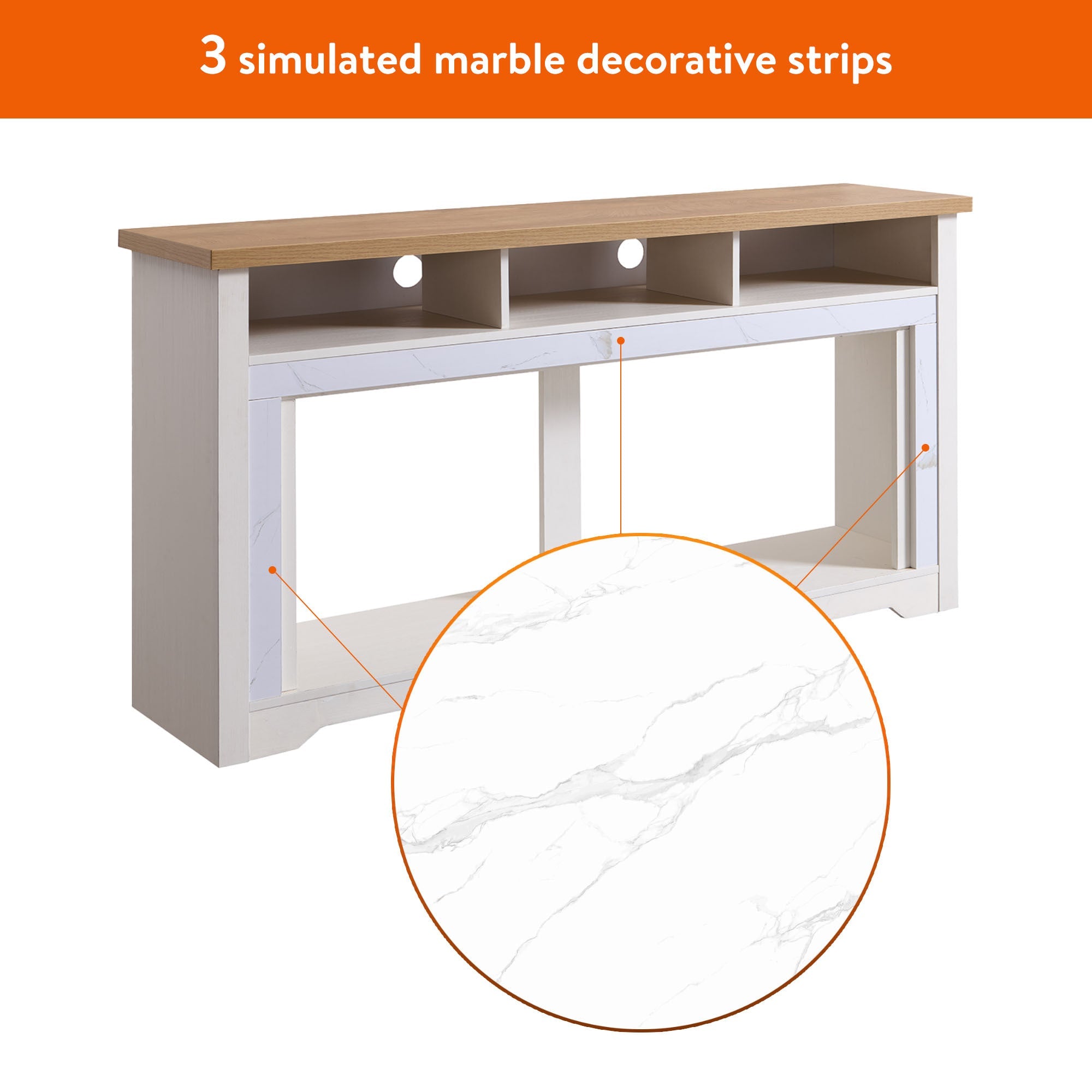 60 inch Fireplace TV Stand for TVs up to 70',with 50'smart Electric Fireplace,white