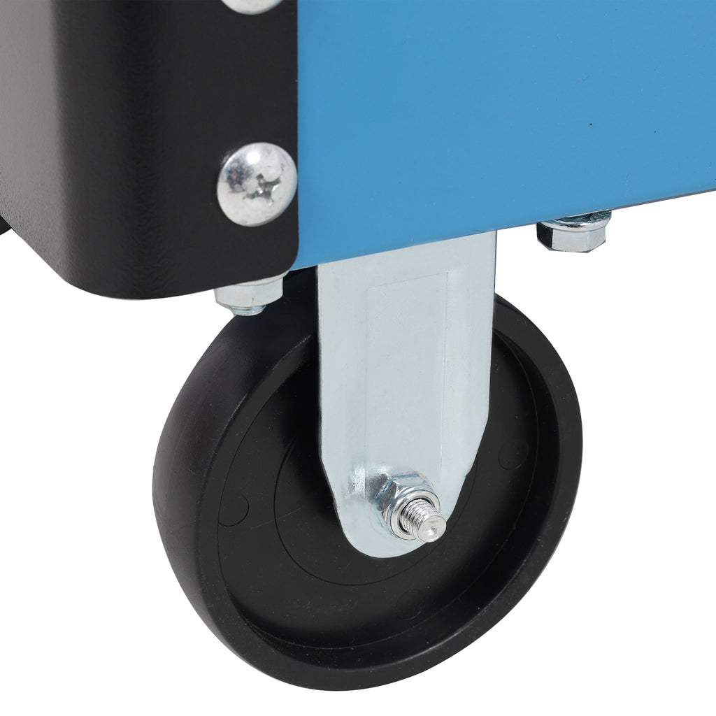 3 Tier Rolling Tool Cart on Wheels,Heavy Duty Utility Tool Cart with Pegboard for Repair Shop, Garage, Warehouse,Blue