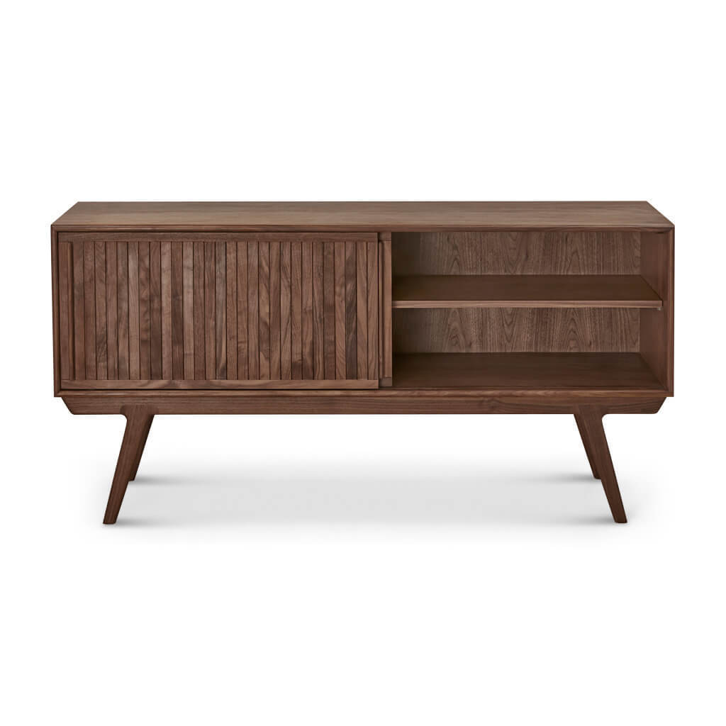 Strathcona Contemporary Walnut Wood Media Cabinet / Solid Walnut