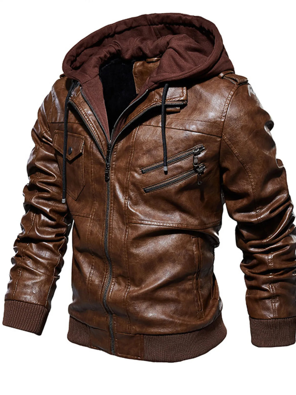 Zip Up Drawstring Hooded Jacket