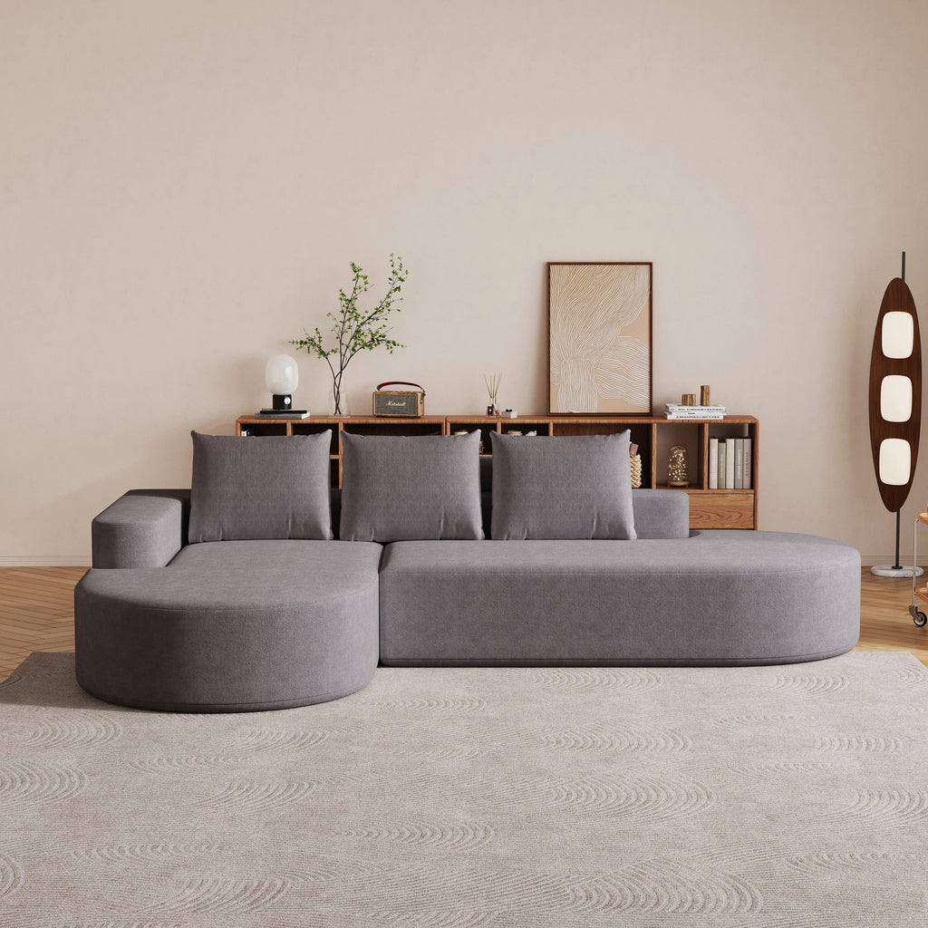 Modern Curved sofa ,Chenille Upholstered Sectional Sofa Couch Set,Modular 108.5' L Shaped Sectional Living Room Sofa Set With 3 Pillows,Free Combination Sofa Couch for Living Room,Bedroom