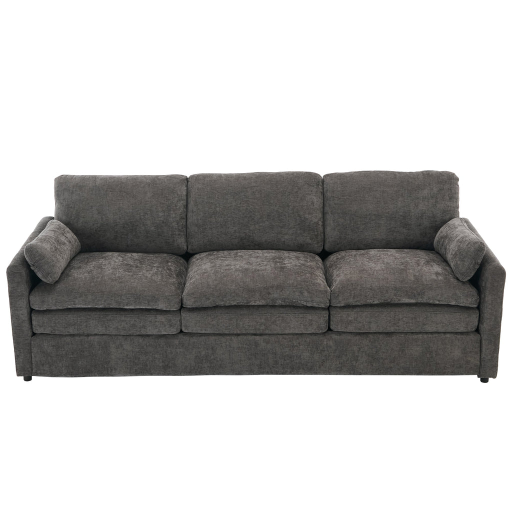 89'  Cozy Upholstered 3-seater Sofa Oversized Comfy Cloud Sofa Double Cushion 3-seater Sofa Plush Cushion Sofa Couch for Living Room, Grey
