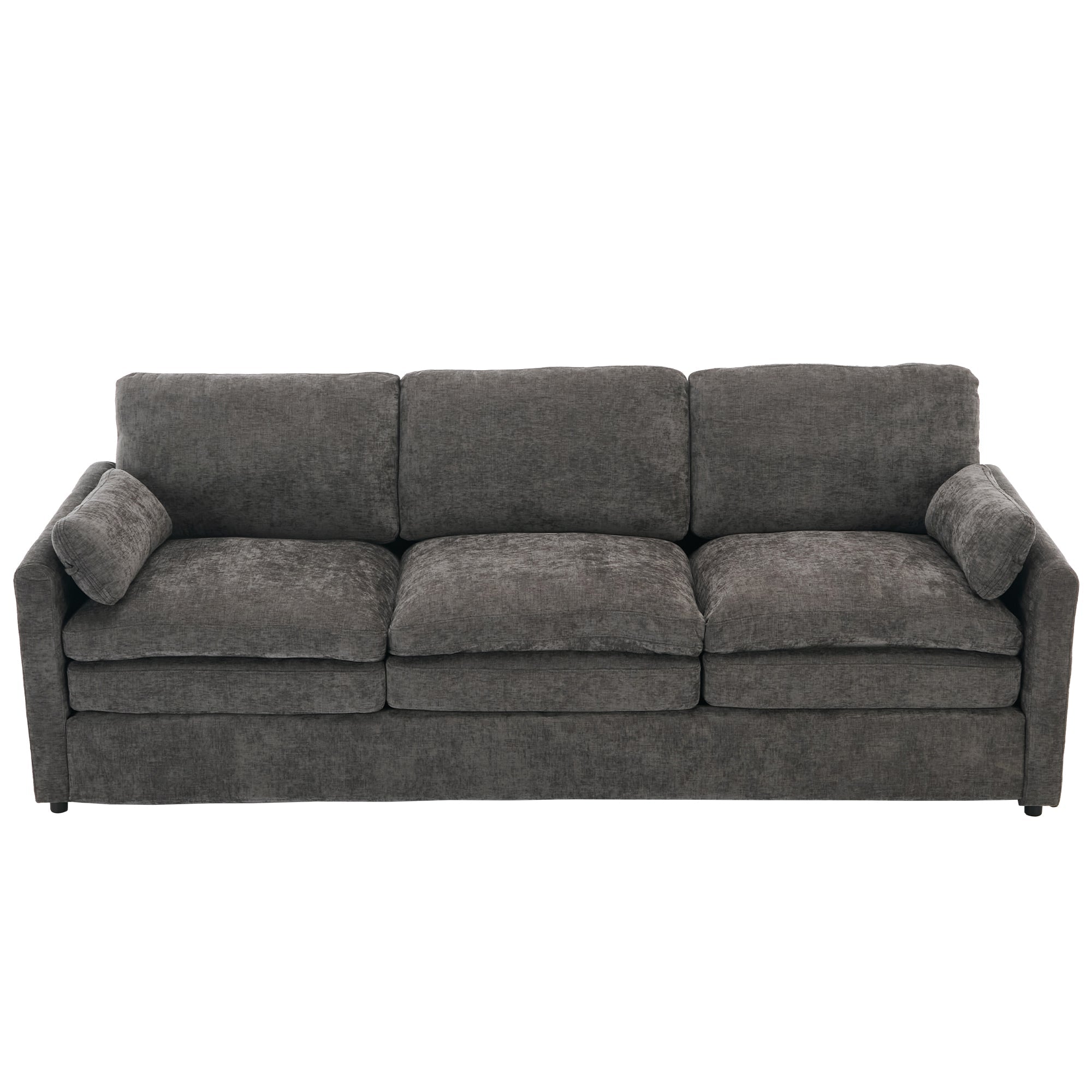89'  Cozy Upholstered 3-seater Sofa Oversized Comfy Cloud Sofa Double Cushion 3-seater Sofa Plush Cushion Sofa Couch for Living Room, Grey