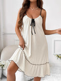 Tiered Ruffled Lounge Dress with Contrast Trim Plus Size