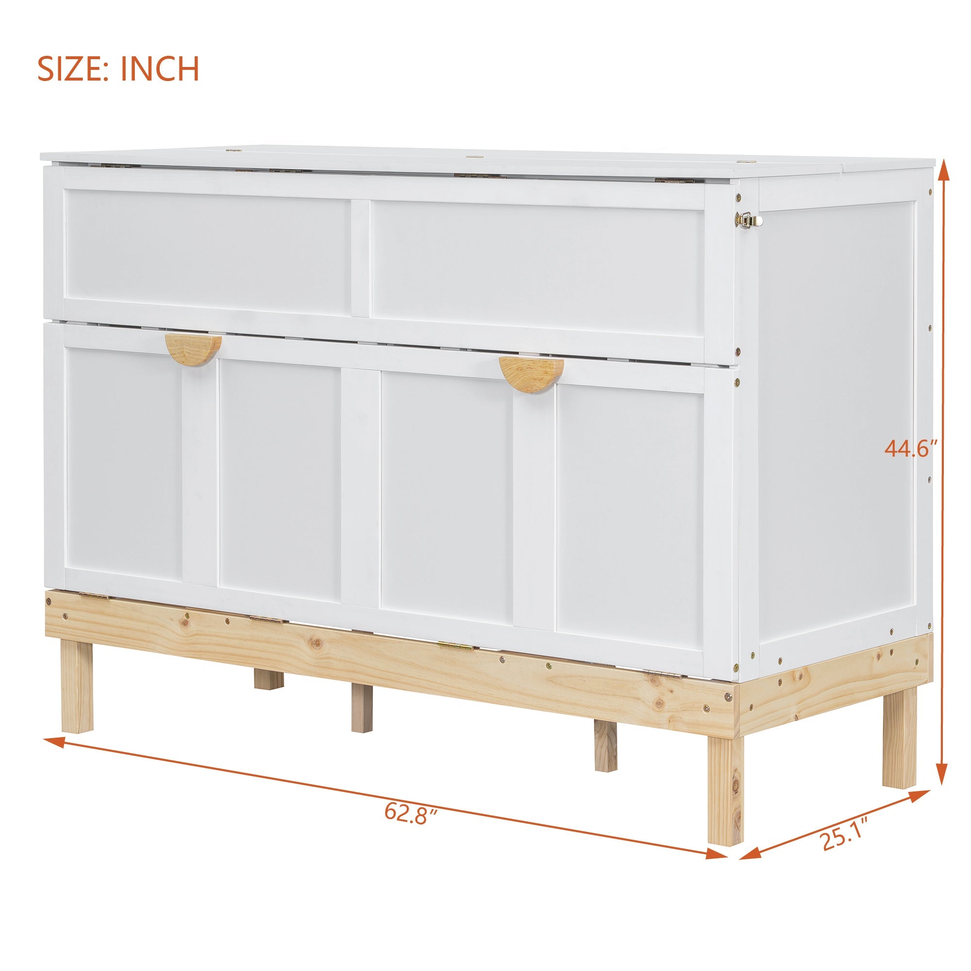 Queen Size Murphy Bed, White