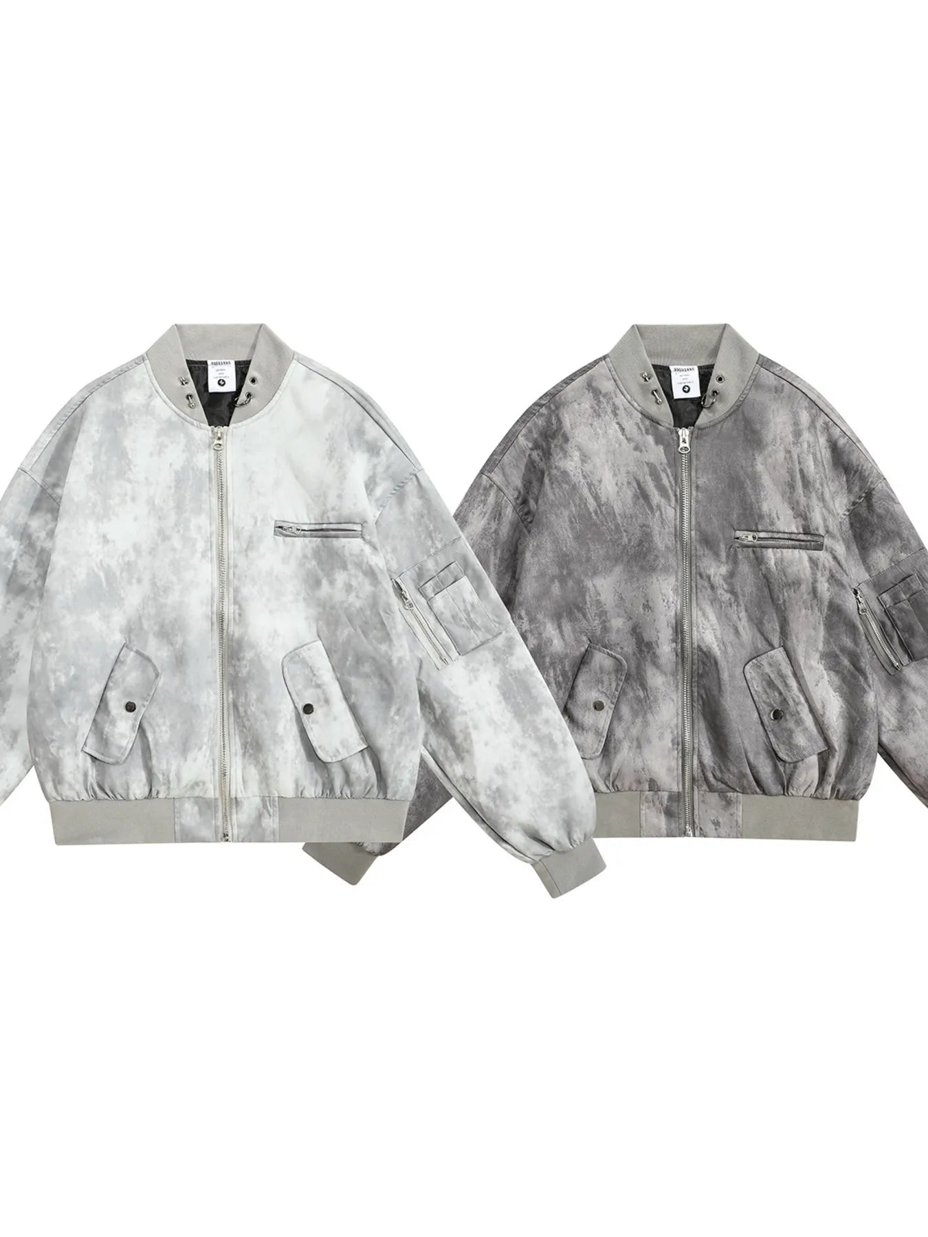 Tie-Dye Zip-Up Bomber Jacket