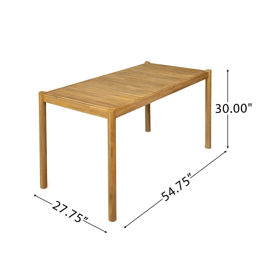 Classic Patio Dining Table, Acacia Wood, Light Teak Finish