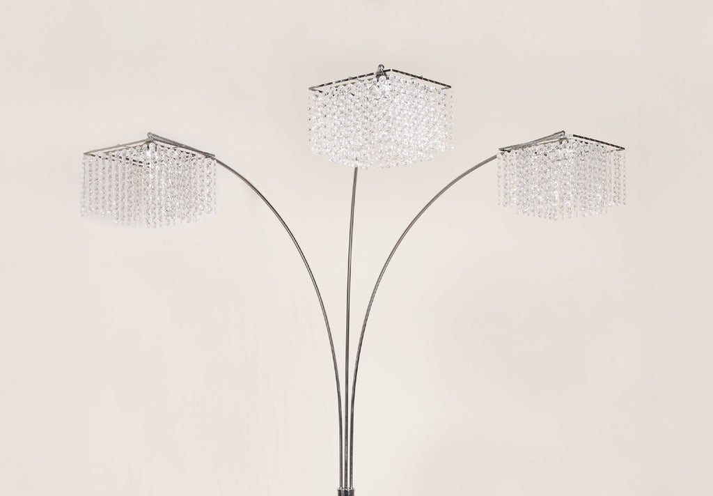 1pc Modern Design Classic Luxury Sleek Multi-head Floor Arc Lamp Crystal-like Accents Drape Living Room Curve Lamp