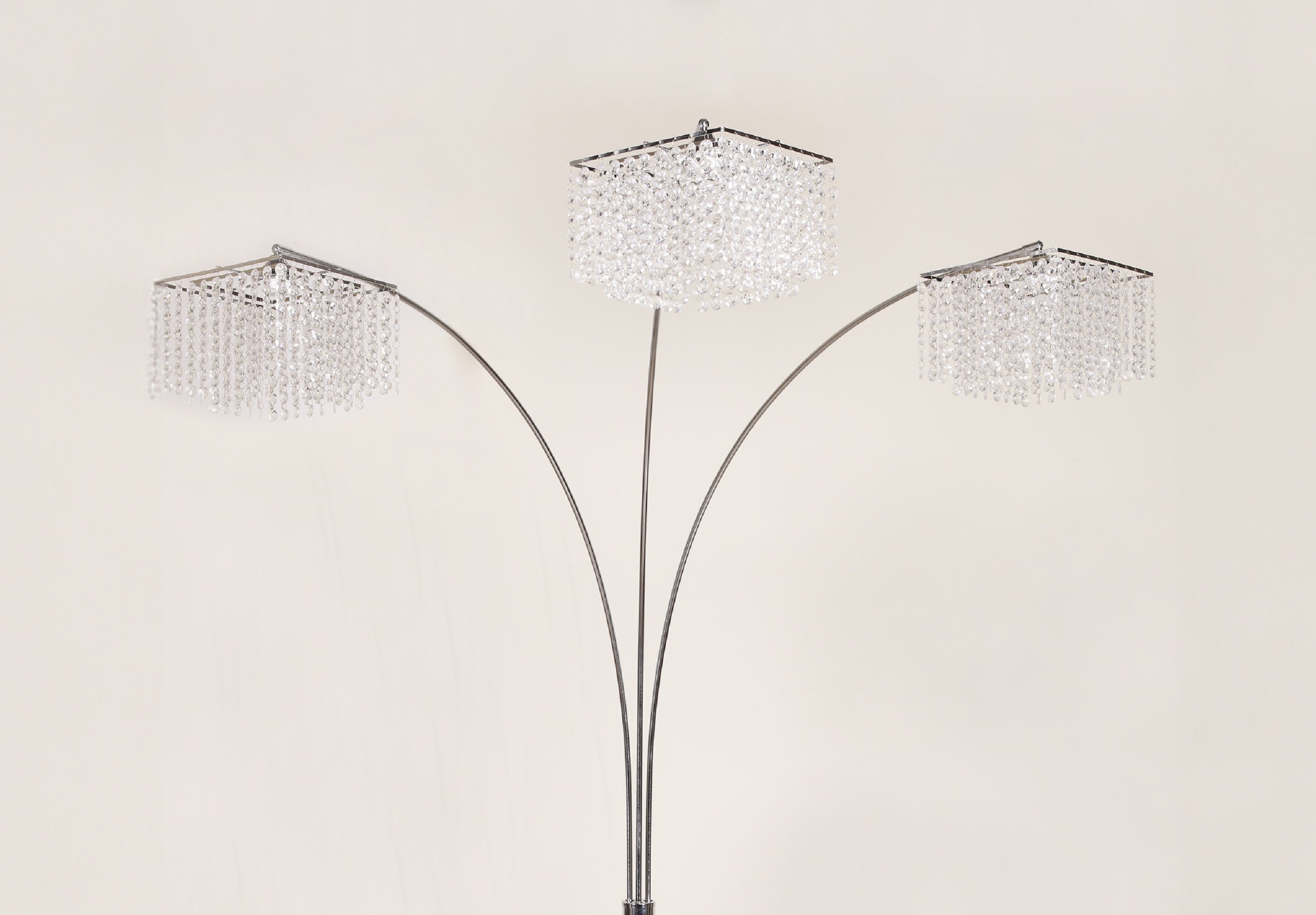 1pc Modern Design Classic Luxury Sleek Multi-head Floor Arc Lamp Crystal-like Accents Drape Living Room Curve Lamp