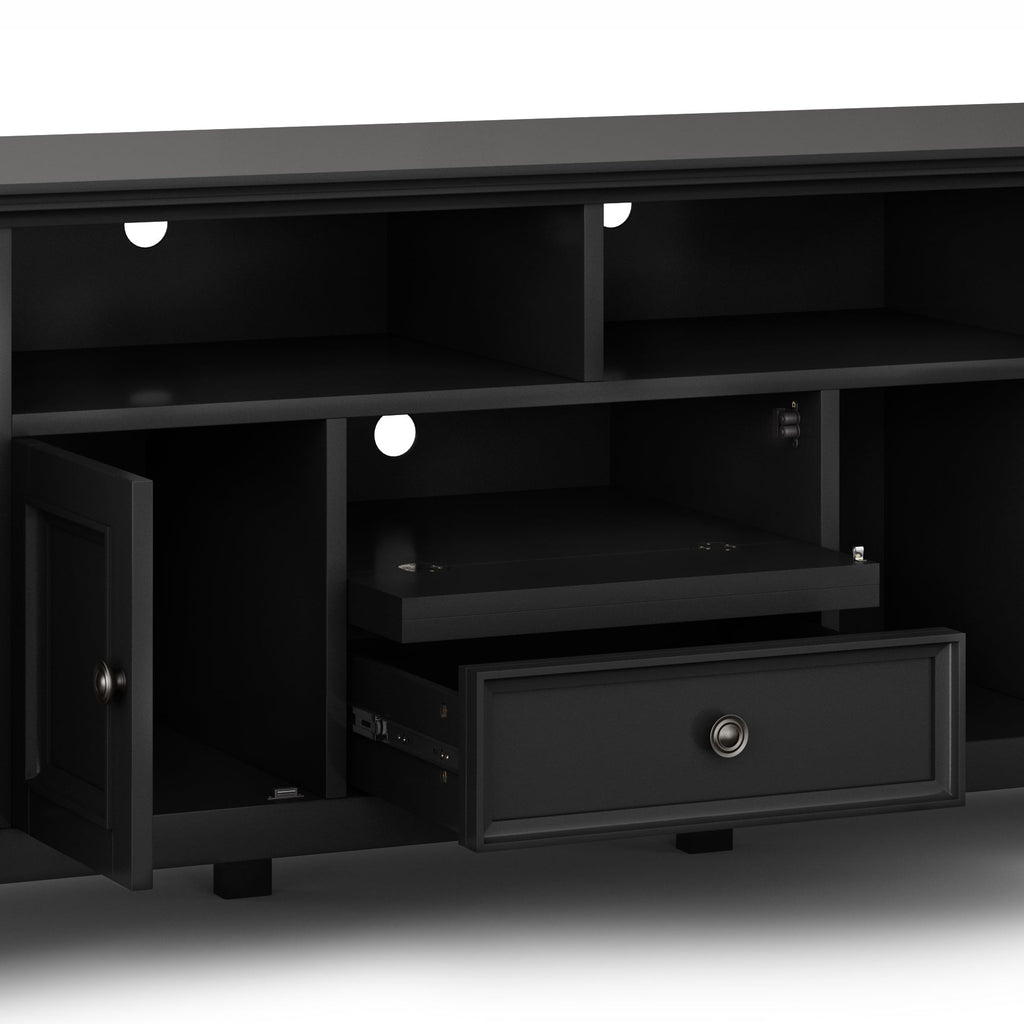 Amherst 72 inch Solid Wood TV Media Stand in Black