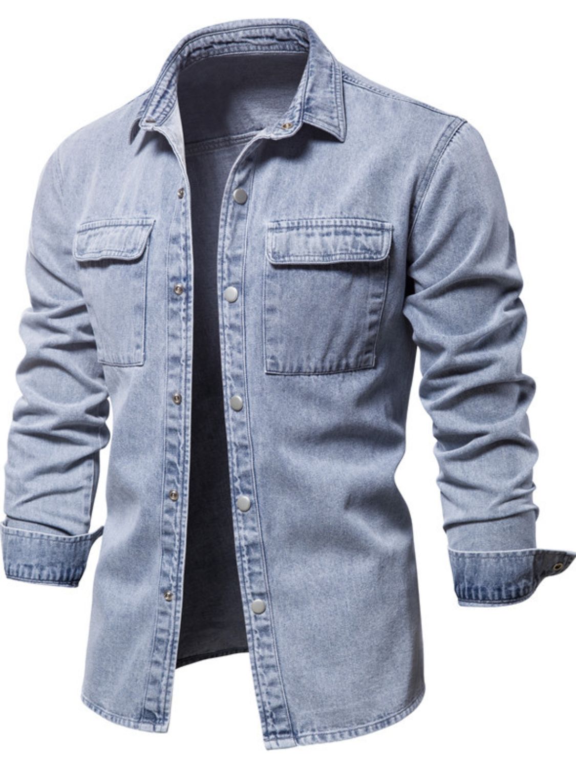 Button Down Chest Pocket Denim Jacket