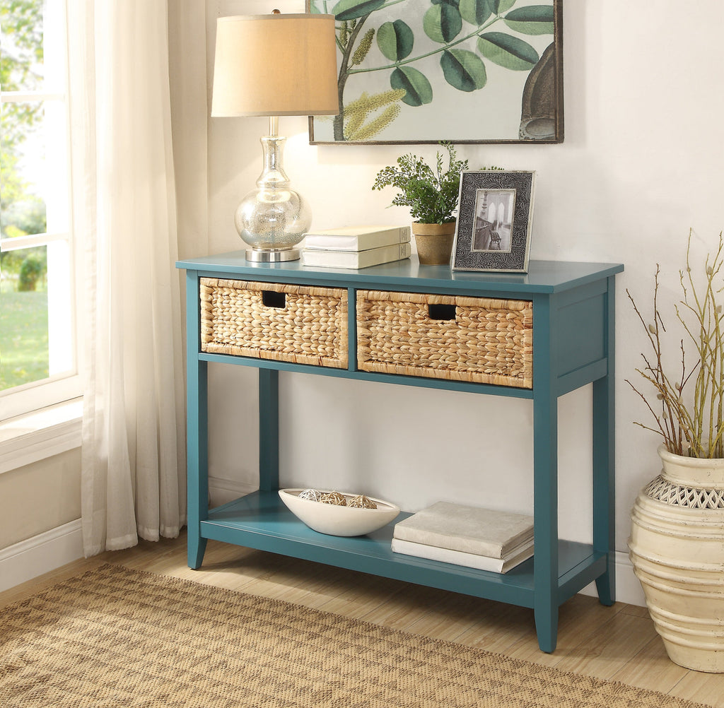 Flavius Teal Finish Console Table