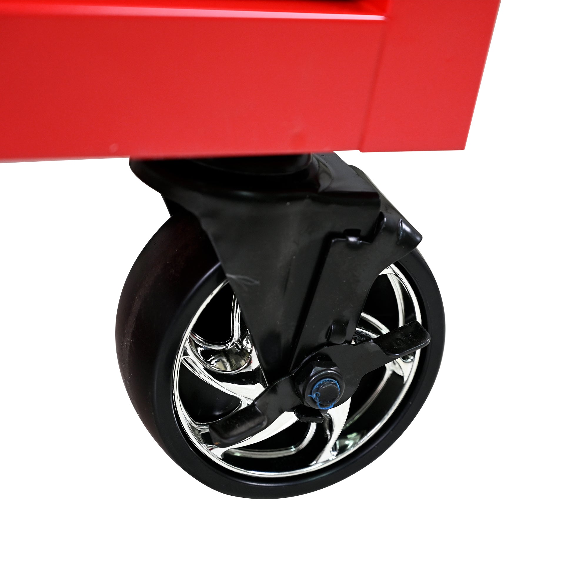 9-Drawer Multifunctional Steel Tool Cart with Wheels and Wooden Top, Red