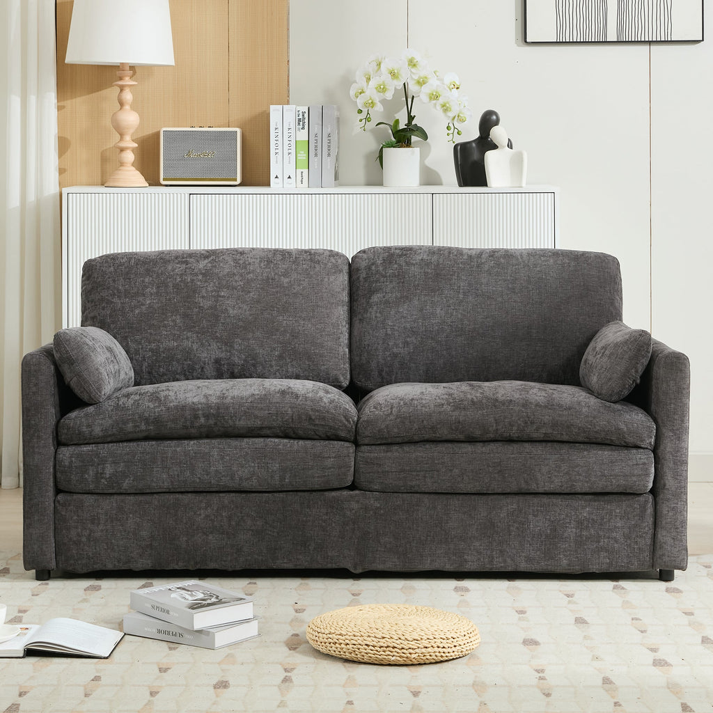 68.1' Cozy Upholstered Loveseat Sofa Oversized Comfy Comfy Cloud Sofa Double Cushion Loveseat Sofa Plush Cushion Sofa Couch for Living Room, Grey