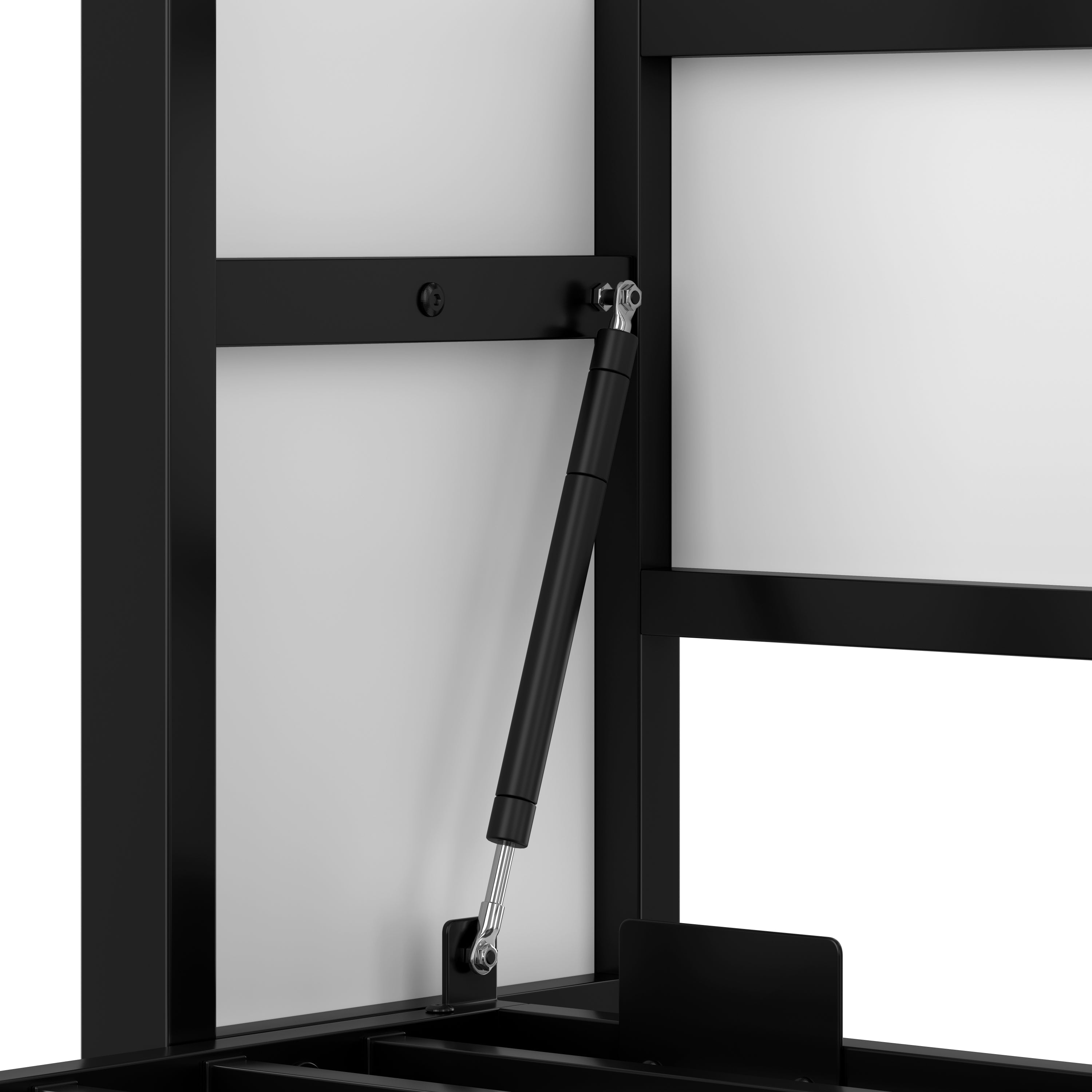 Twin and Twin Murphy Bed, Metal Foldable Murphy Bed with Wardrobe, Shelves and Power Outlets, 2 in 1 Design, Space-saving, White