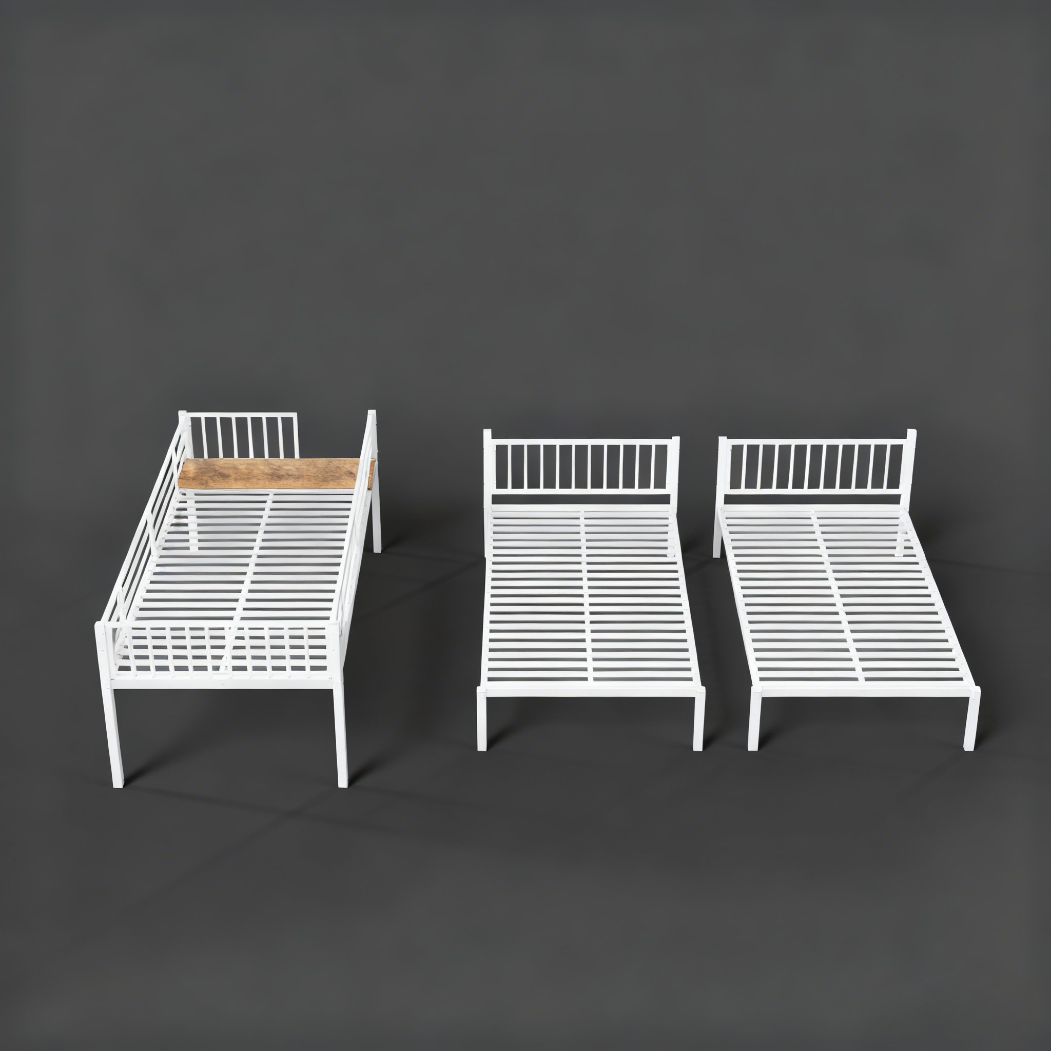 Triple Bunk Bed for Kids,3 Bed Bunk Beds for 3,Metal Triple Bunk Beds,Separates Into 3 Twin Beds,Noise Reduced Structure,White