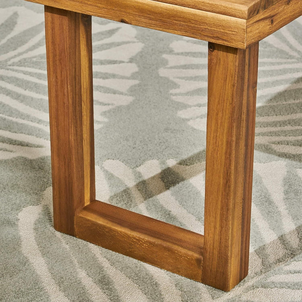 Outdoor Acacia Wood Dining Set, Sandblast Natural Finish
