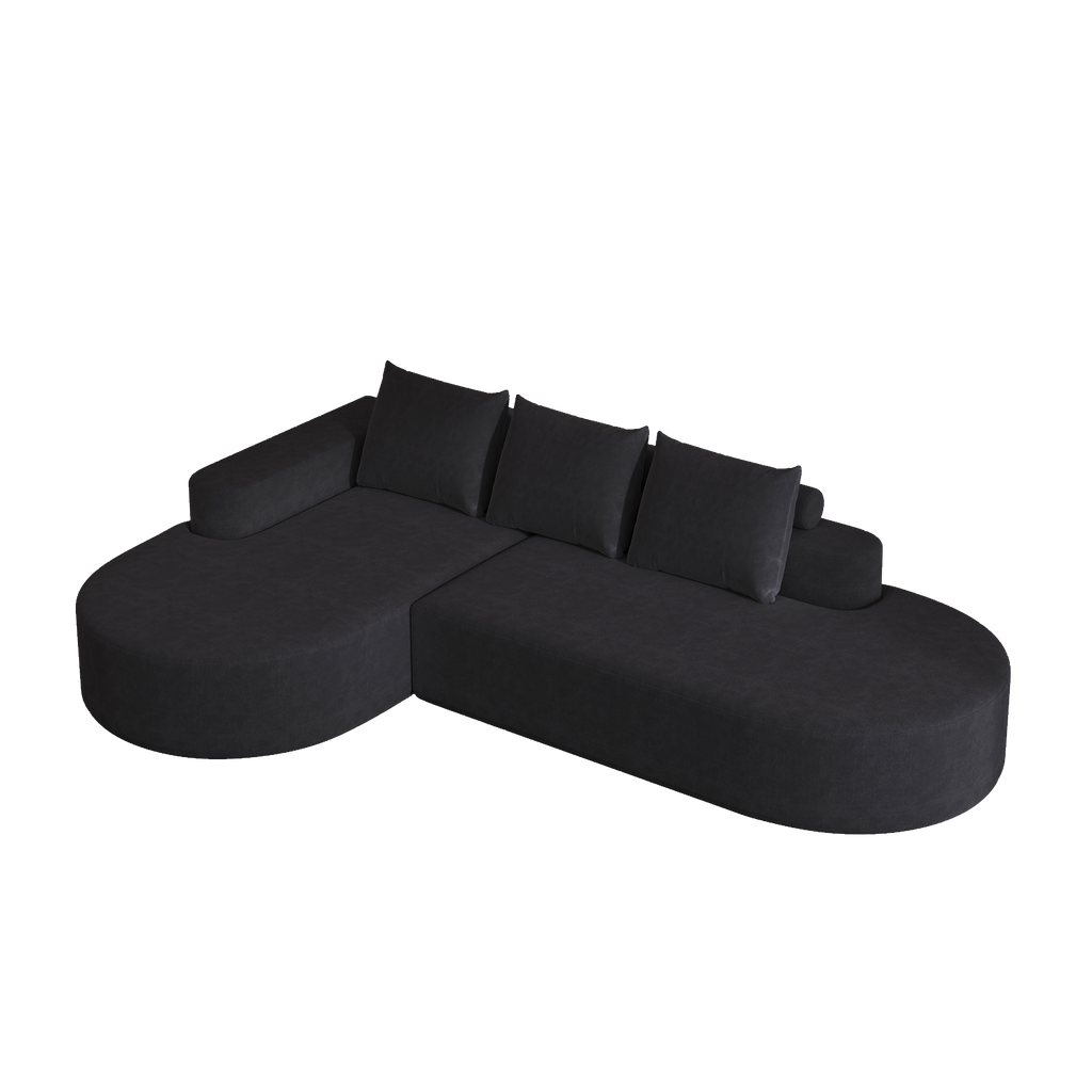Modern Curved sofa ,Chenille Upholstered Sectional Sofa Couch Set,Modular 108.5' L Shaped Sectional Living Room Sofa Set With 3 Pillows,Free Combination Sofa Couch for Living Room,Bedroom