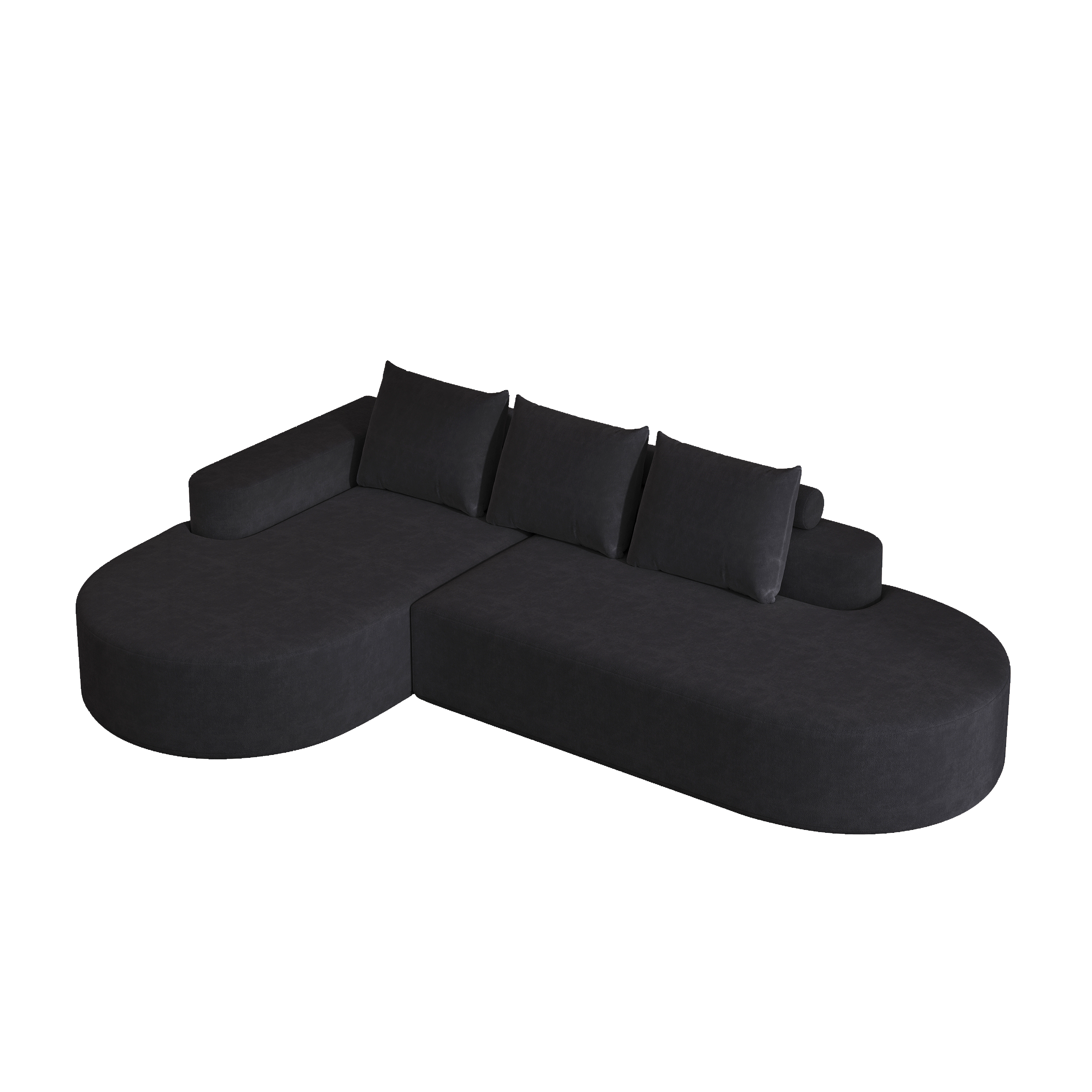 Modern Curved sofa ,Chenille Upholstered Sectional Sofa Couch Set,Modular 108.5' L Shaped Sectional Living Room Sofa Set With 3 Pillows,Free Combination Sofa Couch for Living Room,Bedroom