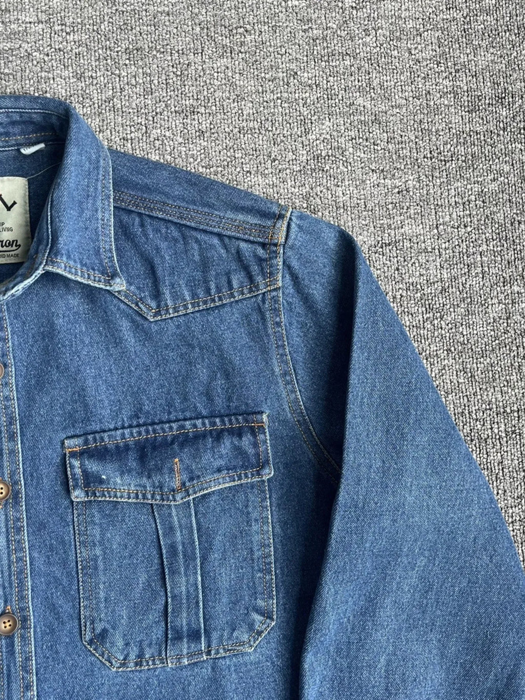 Button Up Washed Denim Shirt