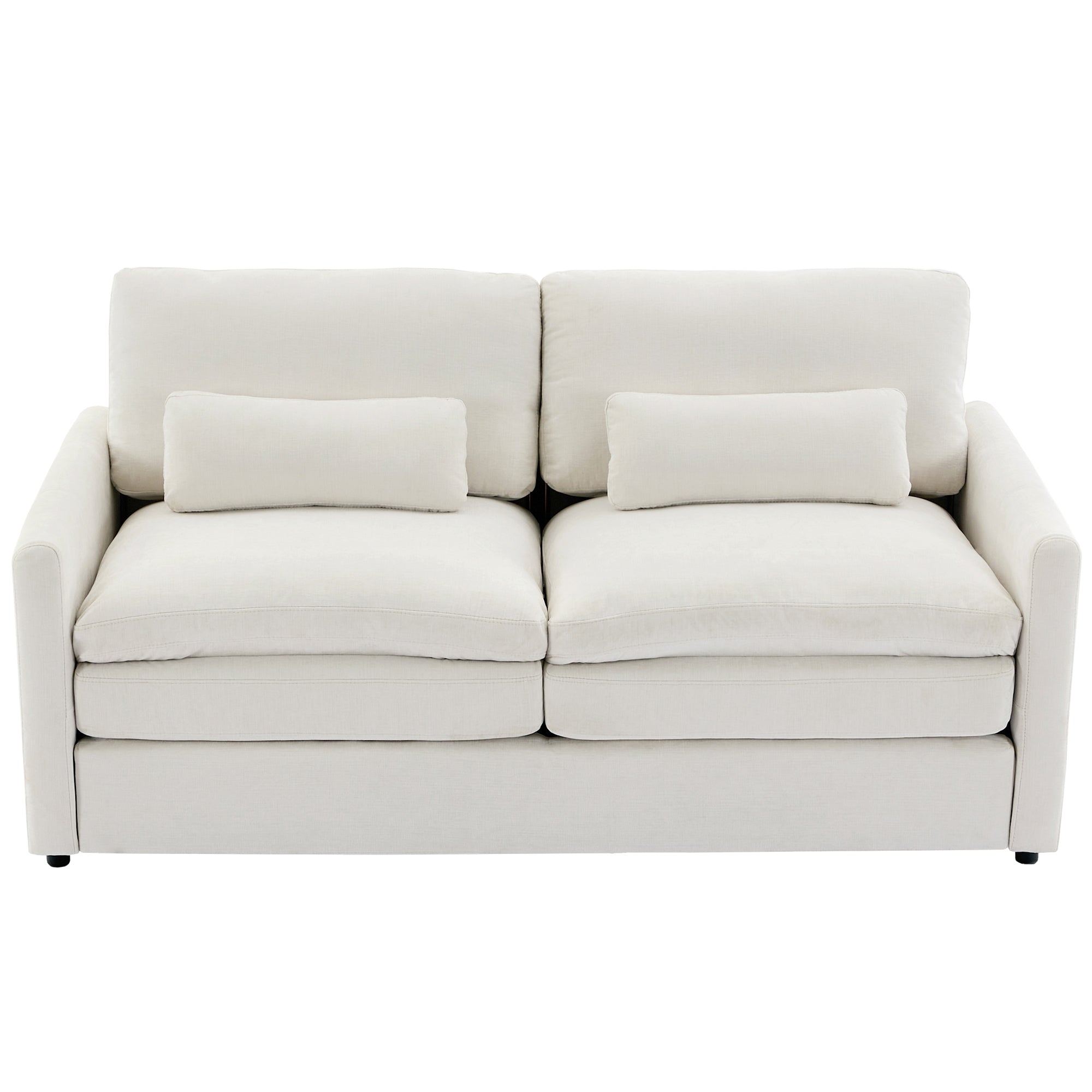 68.1' Cozy Upholstered Loveseat Sofa Oversized Comfy Comfy Cloud Sofa Double Cushion Loveseat Sofa Plush Cushion Sofa Couch for Living Room, Beige