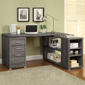Tona Weathered Grey 3-Drawer L-shape Desk