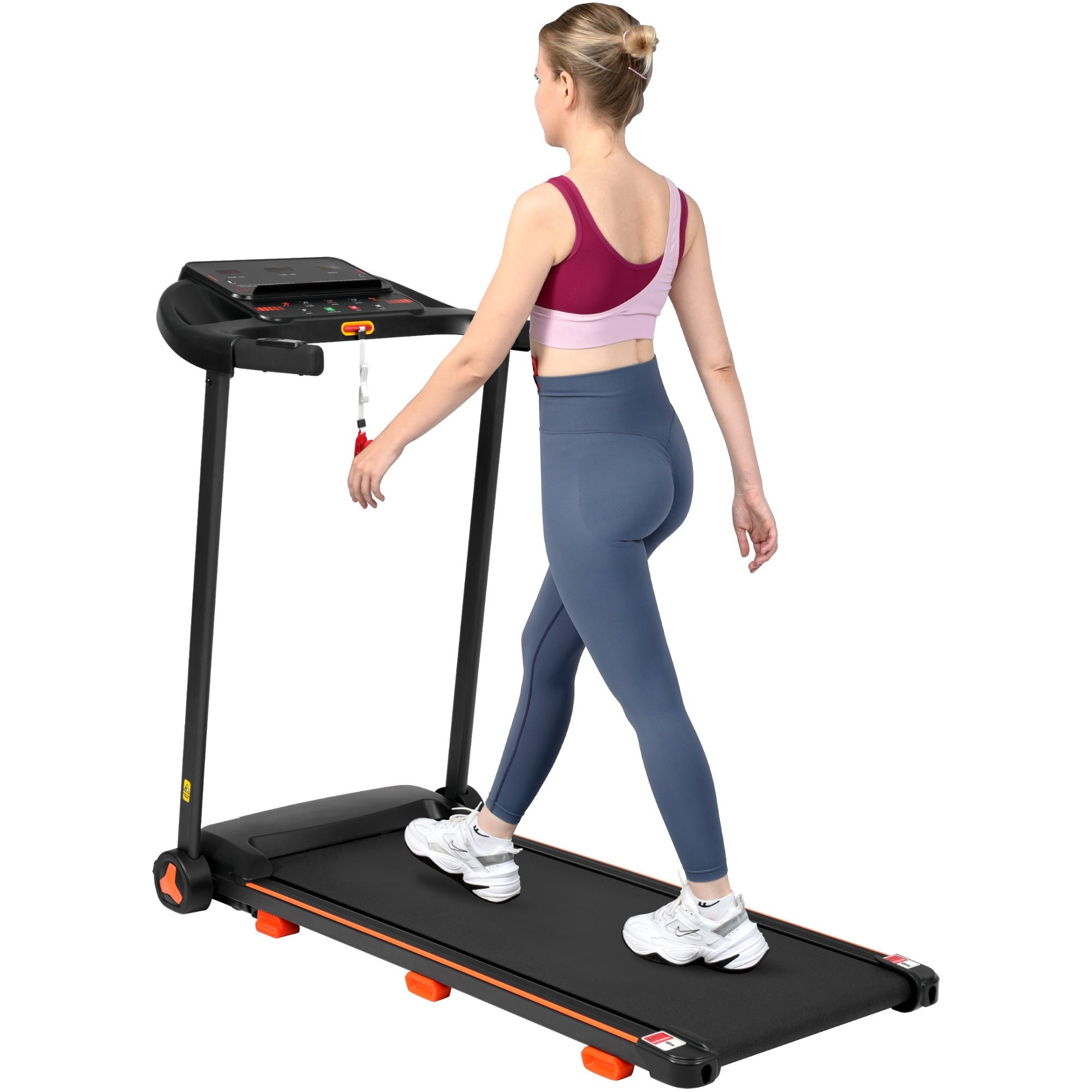 Treadmills for Home, 2.5HP Quiet Folding Treadmill with Heart Rate Sensor, 300lbs Weight Capacity, 7.5MPH, Incline Treadmill With USB Charge Station For Android & Bluetooth Speaker, 6 Shock-Absorbing