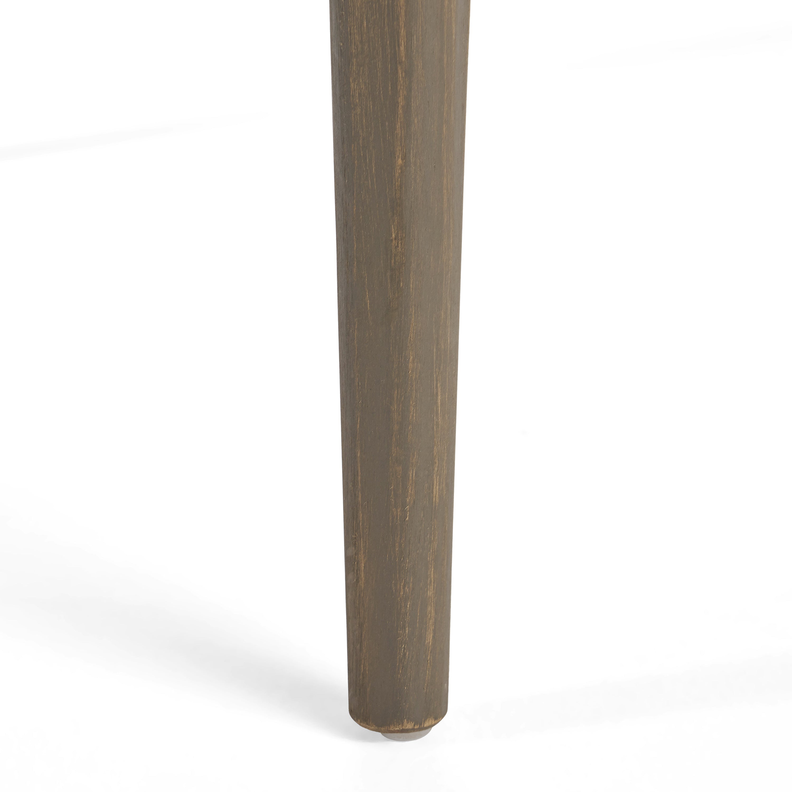 Modern Outdoor Square Acacia Wood Table with Straight Legs, Gray Finish, 35.5 x 35.5 x 30 Inches